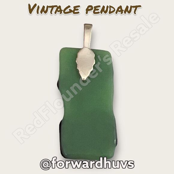 Art Glass Multi-Colored Pendant Silver Tone - Picture 3 of 6